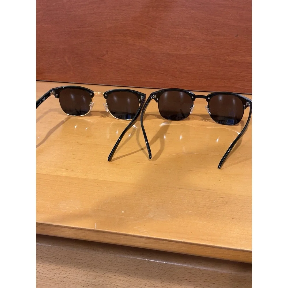 Half Frame Half Brow Sunglasses Shades Retro Vtg Inspired 2 Pairs Black Silver